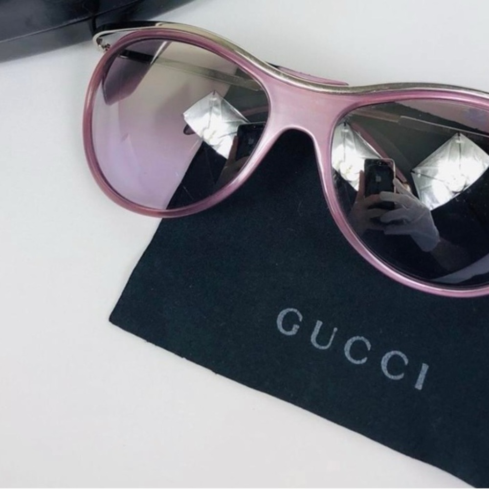 Gucci Pink Oversized Sunglasses with Gradient Lenses